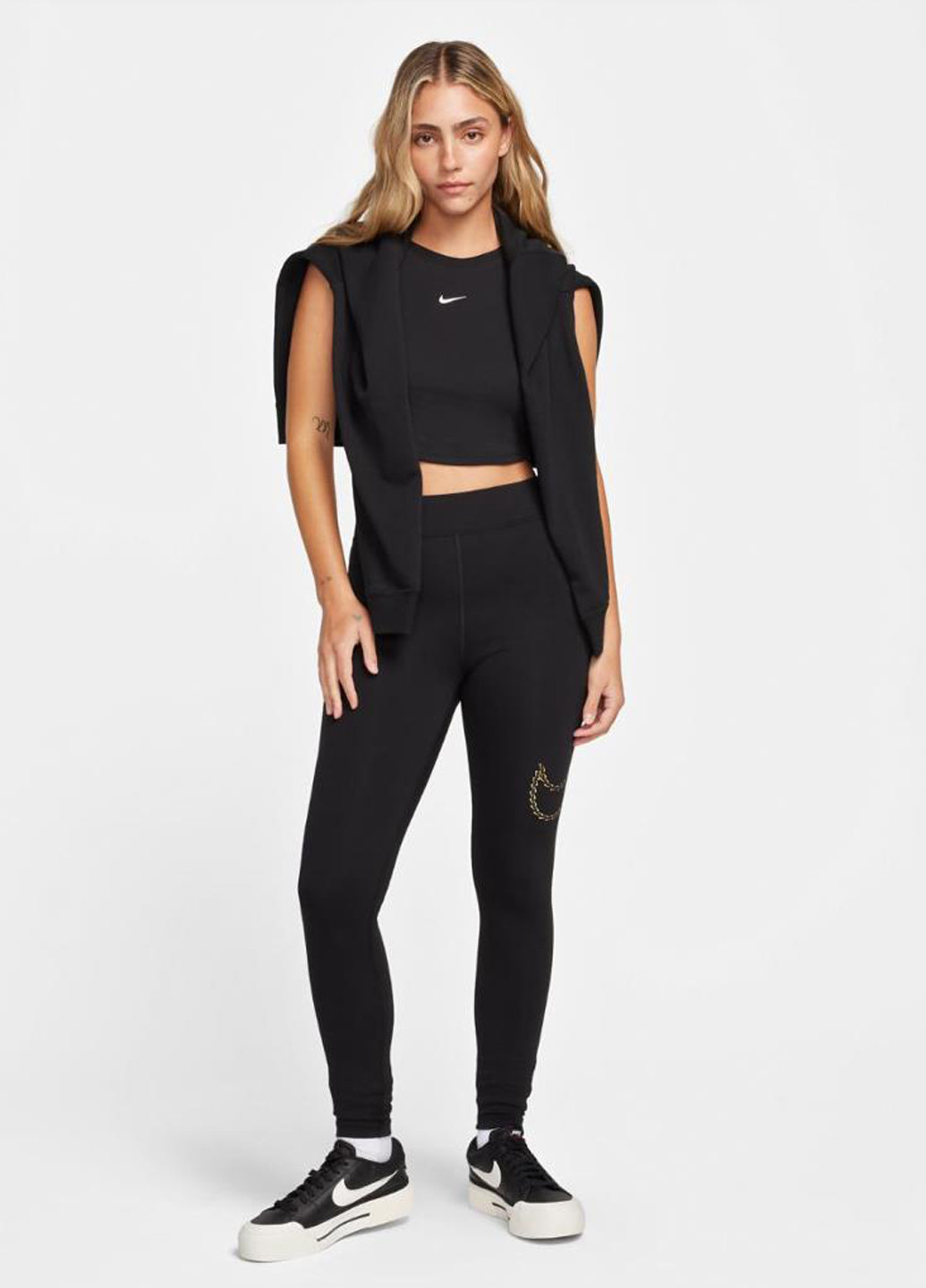 Черные демисезонные леггинсы fb8766-010 Nike