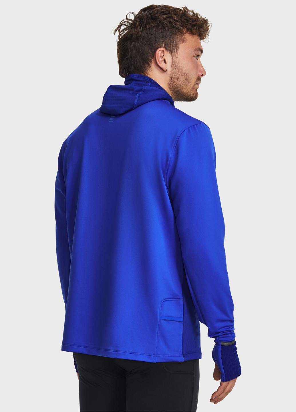 Синий демисезонный спортивный лонгслив Under Armour с логотипом