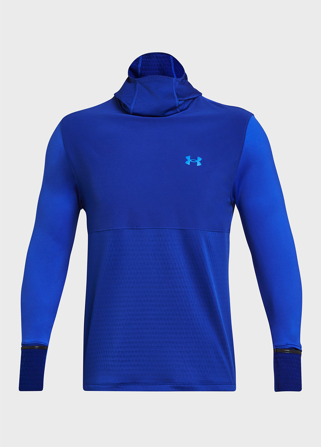 Синий демисезонный спортивный лонгслив Under Armour с логотипом