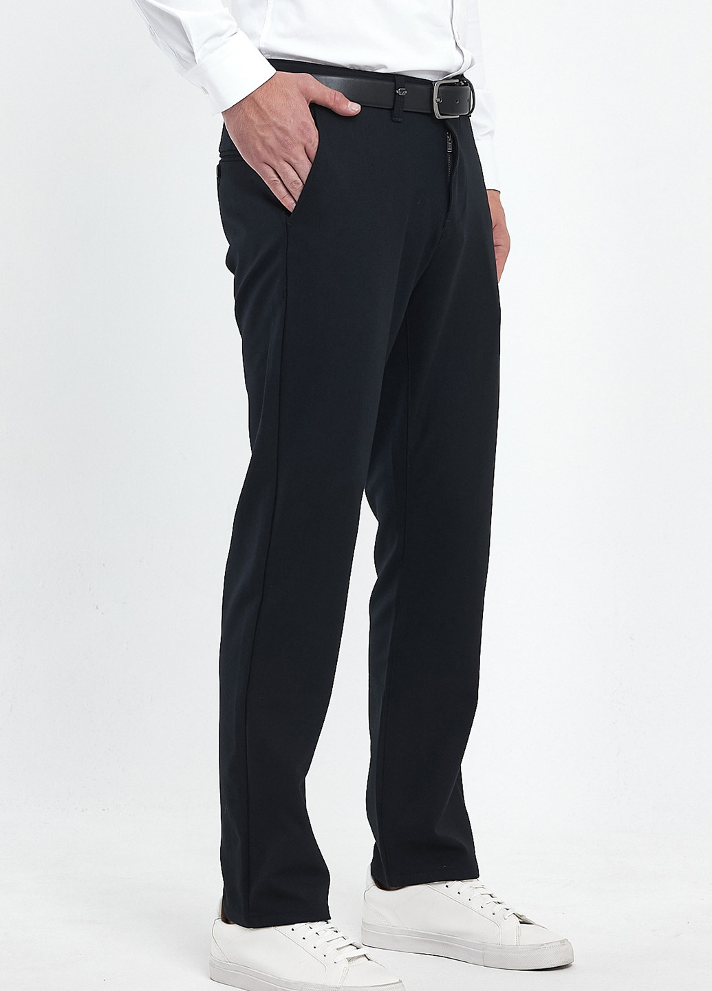 Темно-синие кэжуал демисезонные зауженные, классические брюки Trend Collection