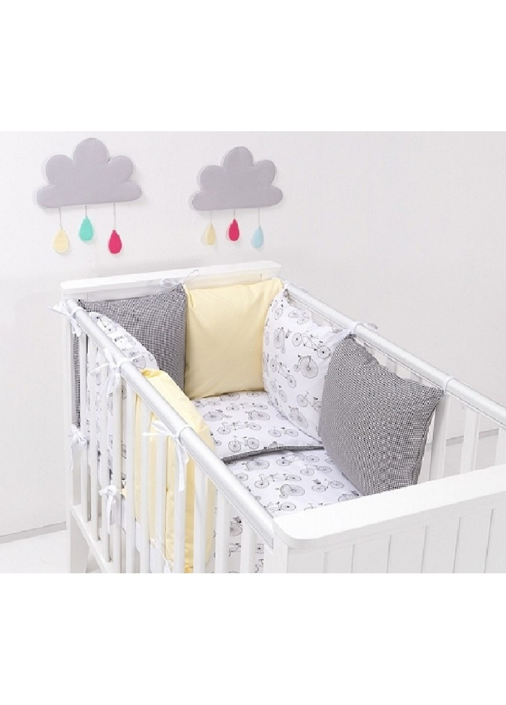 Комплект в детскую кроватку кровать люльку набор бортики защита на три стороны постельное белье ручной работы (28576-Нов) Unbranded (253188609)