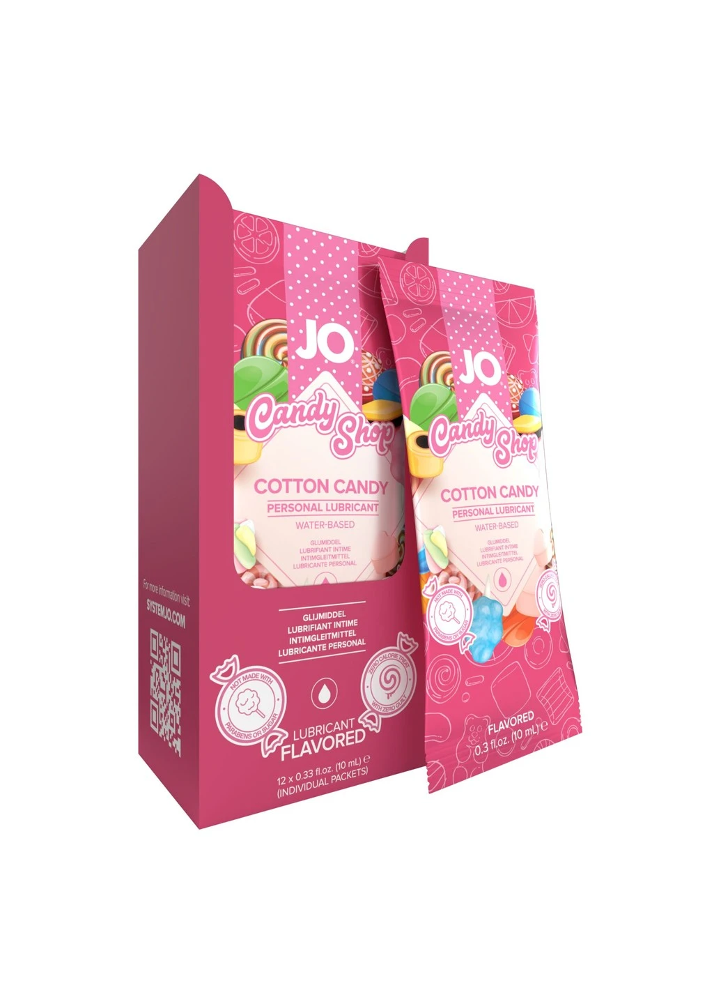 Набор лубрикантов Foil Display Box – JO H2O Lubricant – Cotton Candy – 12 x 10ml System JO (254583407)