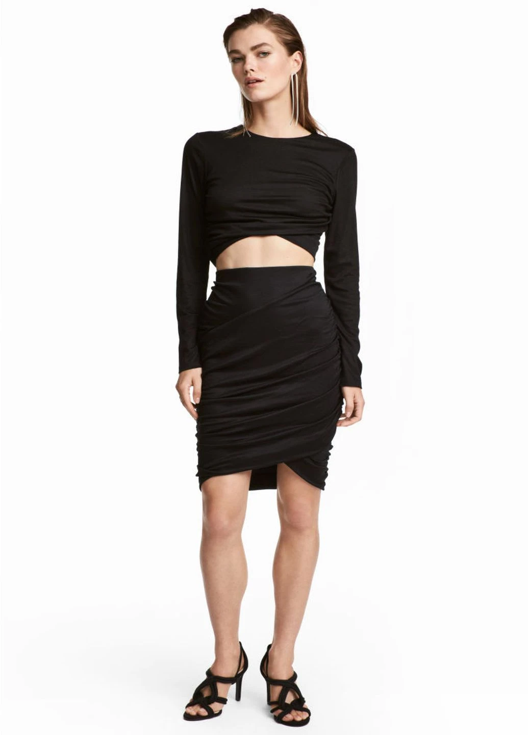 Черная однотонная юбка H&M