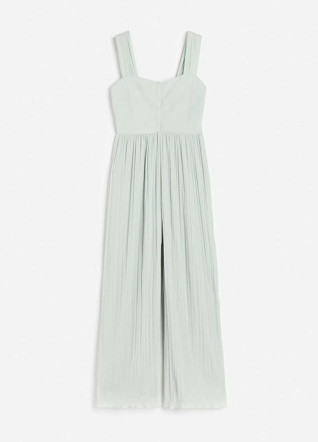 Комбинезон H&M комбинезон-брюки однотонный мятный кэжуал полиэстер, шифон, креп