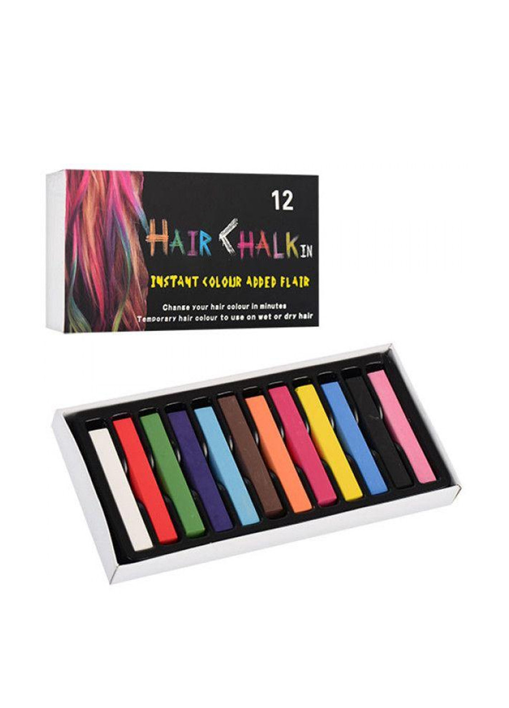 Мелки для волос (12 цветов) Hair chalk однотонные комбинированные