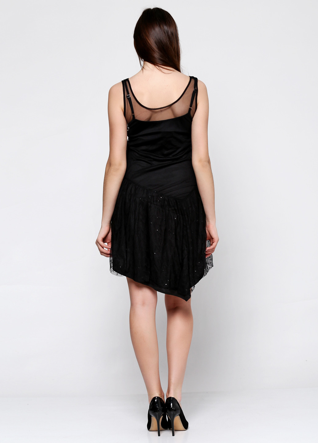 Черное коктейльное платье Cache Cache однотонное