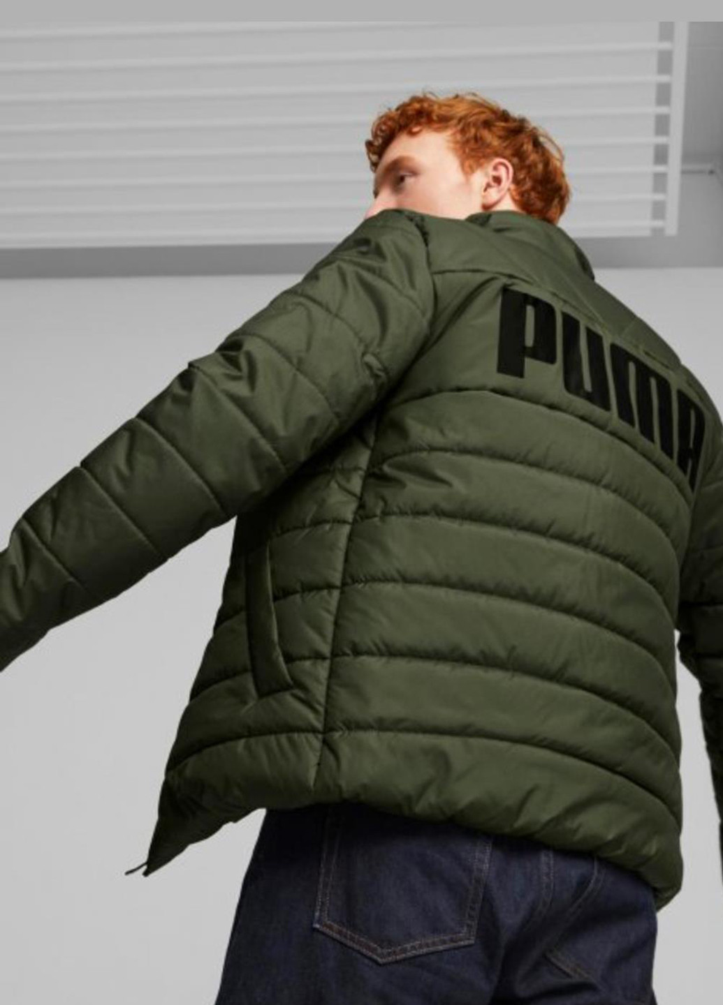 Оливковая (хаки) демисезонная куртка 84934931 Puma Ess+ Padded Jacket