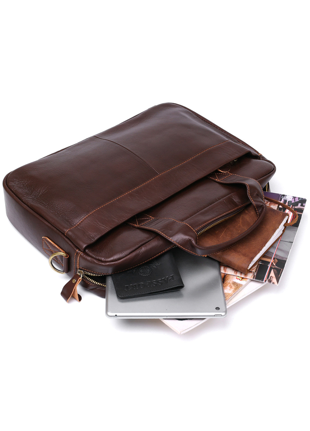 Чоловіча шкіряна ділова сумка для ноутбука 40х27х7 см Vintage (253490544)