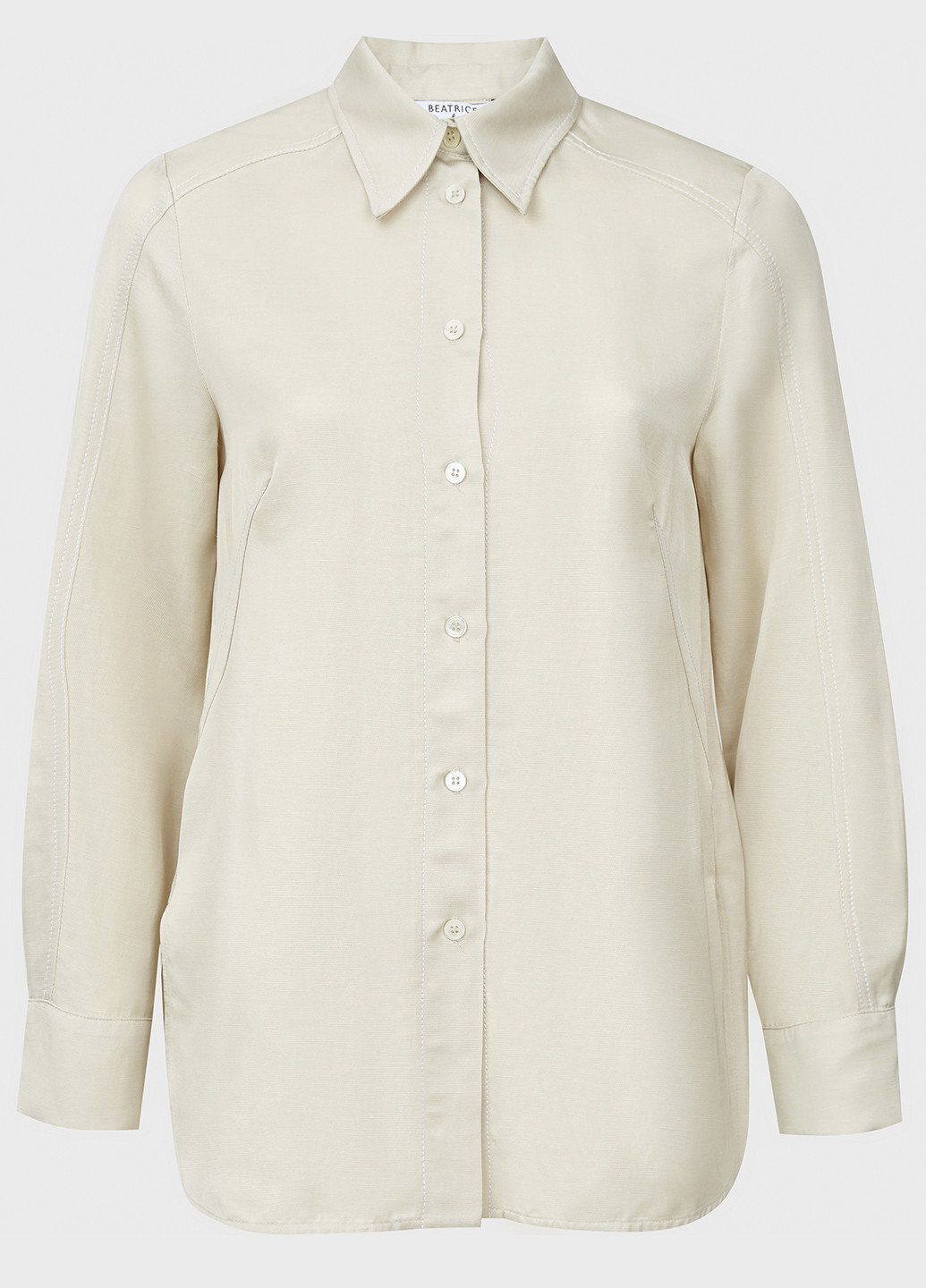 Бежевая кэжуал рубашка однотонная BEATRICE