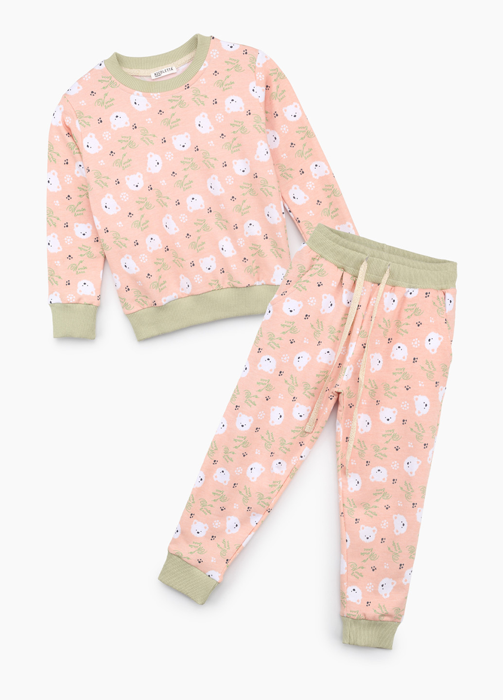 Світло-рожева всесезон піжама (світшот, штани) свитшот + брюки Nicoletta