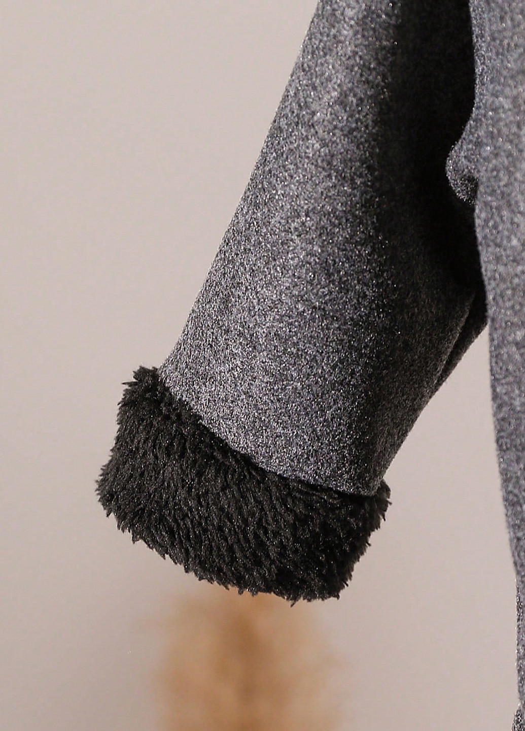 Темно-сірне Кежуал напівпальто SHEIN меланж