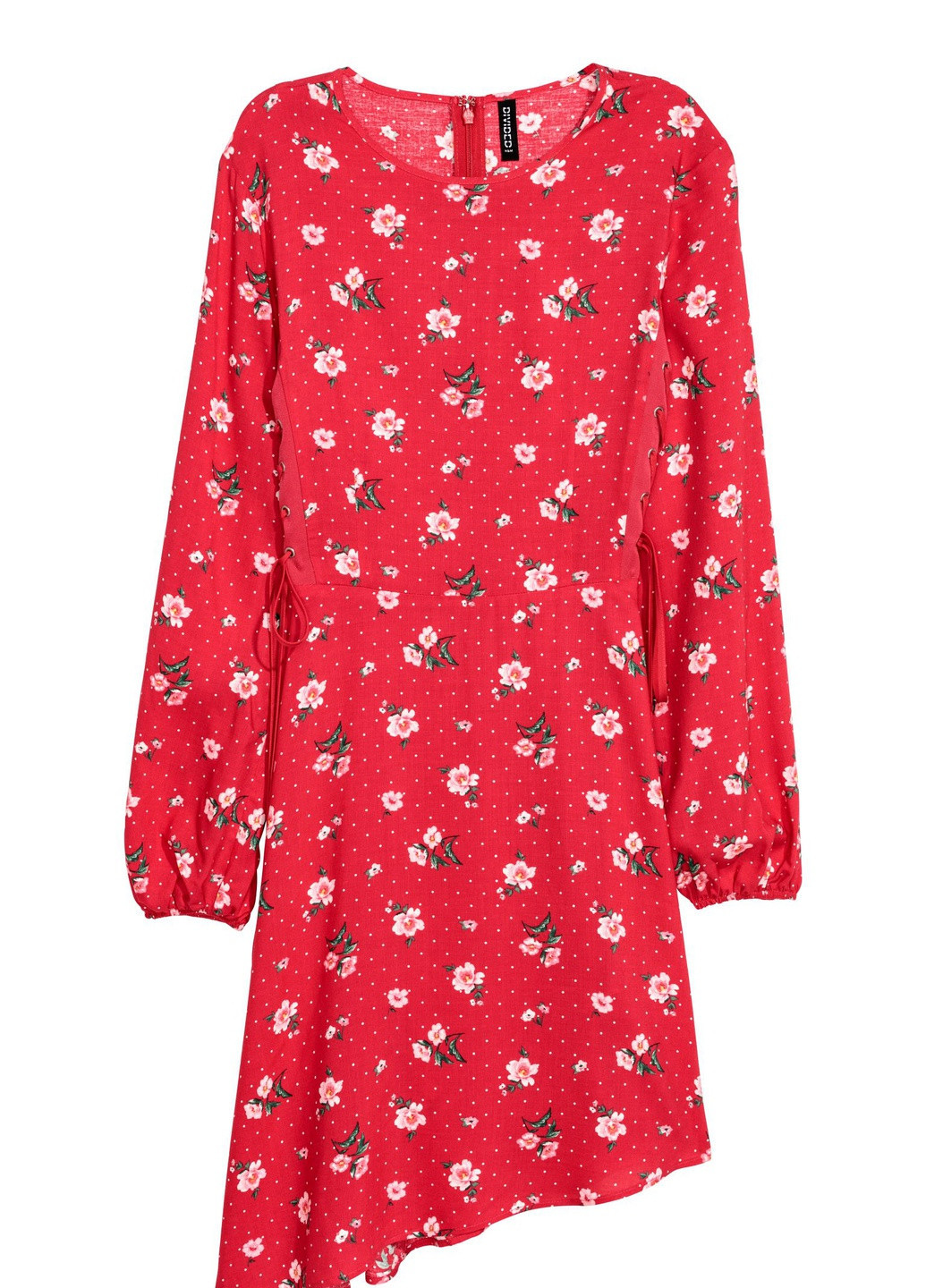 Червона кежуал плаття, сукня H&M з квітковим принтом