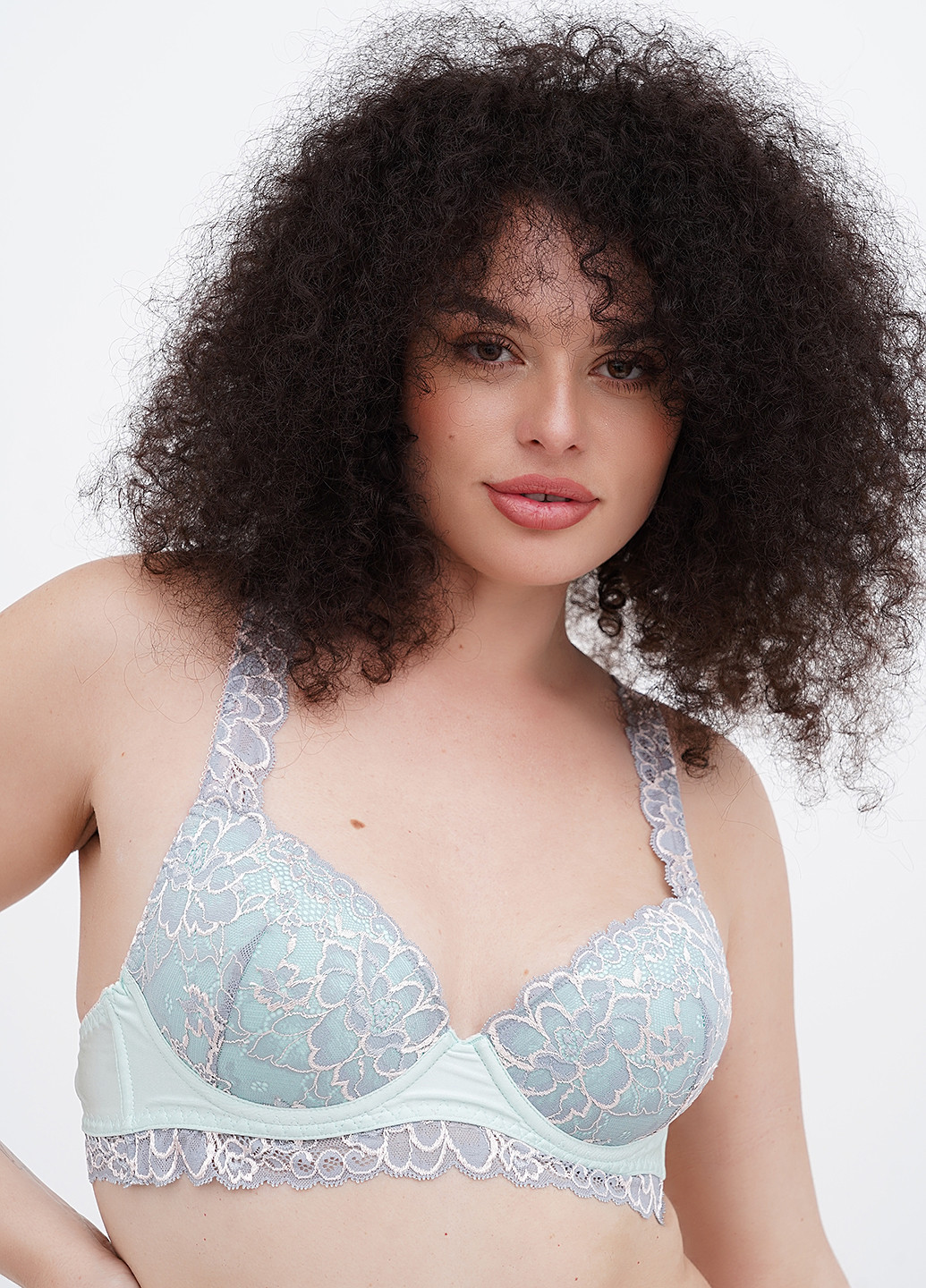 Комбинированный балконет бюстгальтер Sambario с косточками полиамид