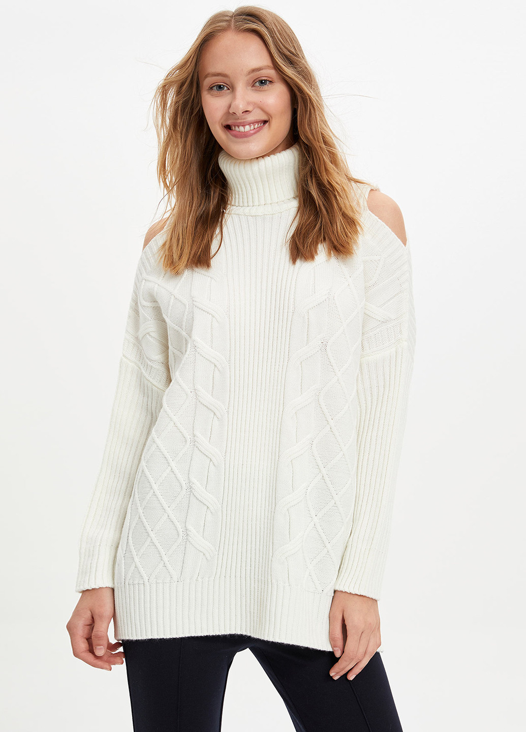 Белый зимний свитер DeFacto