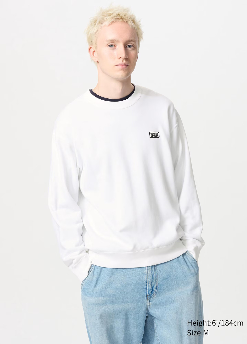 Білий світшот Uniqlo малюнок вишивка (327231653)