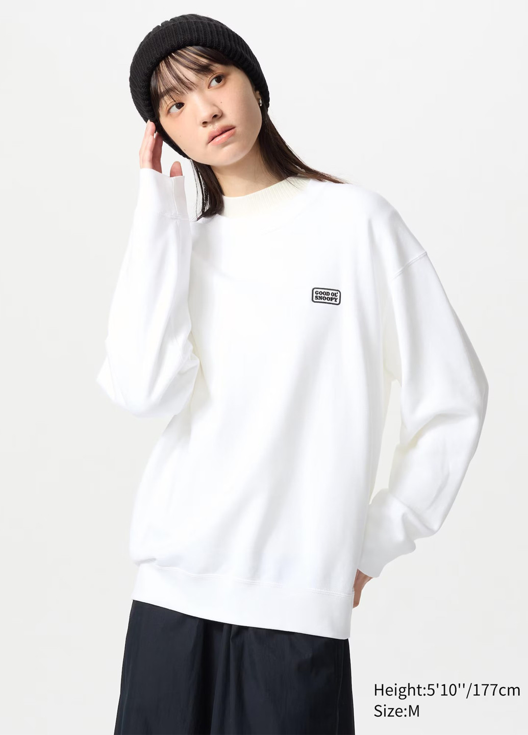 Білий світшот Uniqlo малюнок вишивка (327231653)