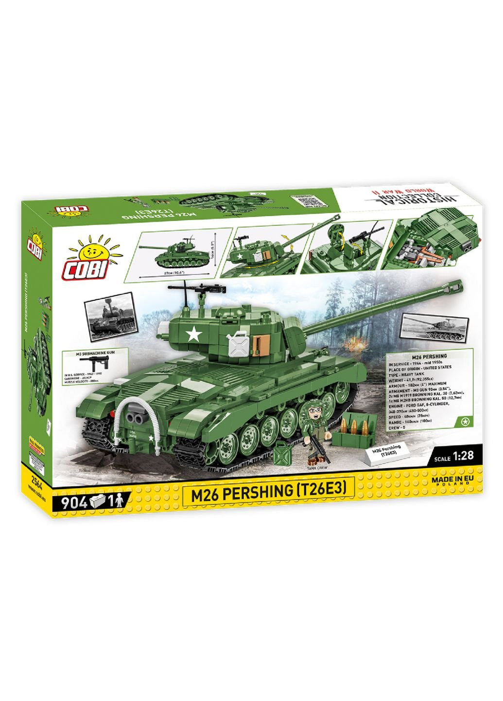 Конструктор Танк M26 Первінг 1:28, 904 деталі (-2564) Cobi (254072682)