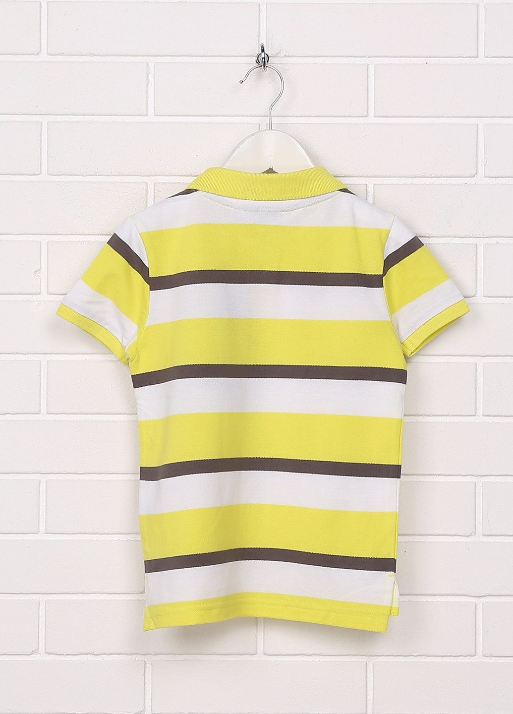 Лимонная детская футболка-поло для мальчика Kiabi в полоску