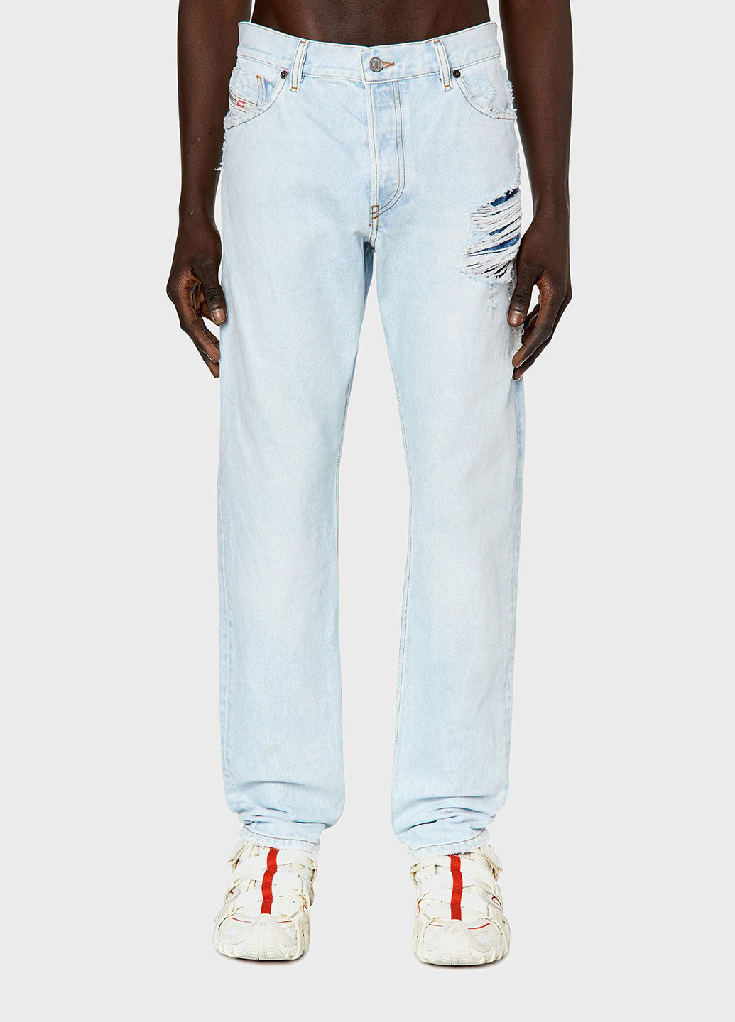 Голубые демисезонные прямые джинсы Diesel