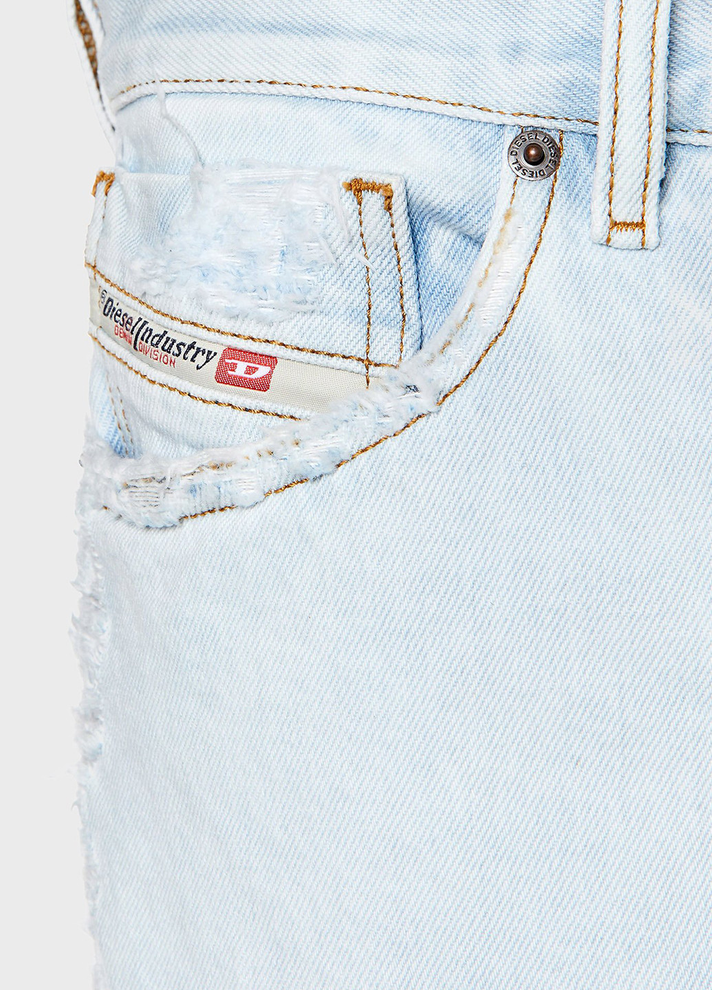 Голубые демисезонные прямые джинсы Diesel