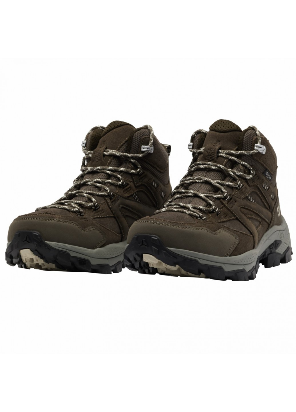 Коричневые осенние ботинки хайкеры Jack Wolfskin