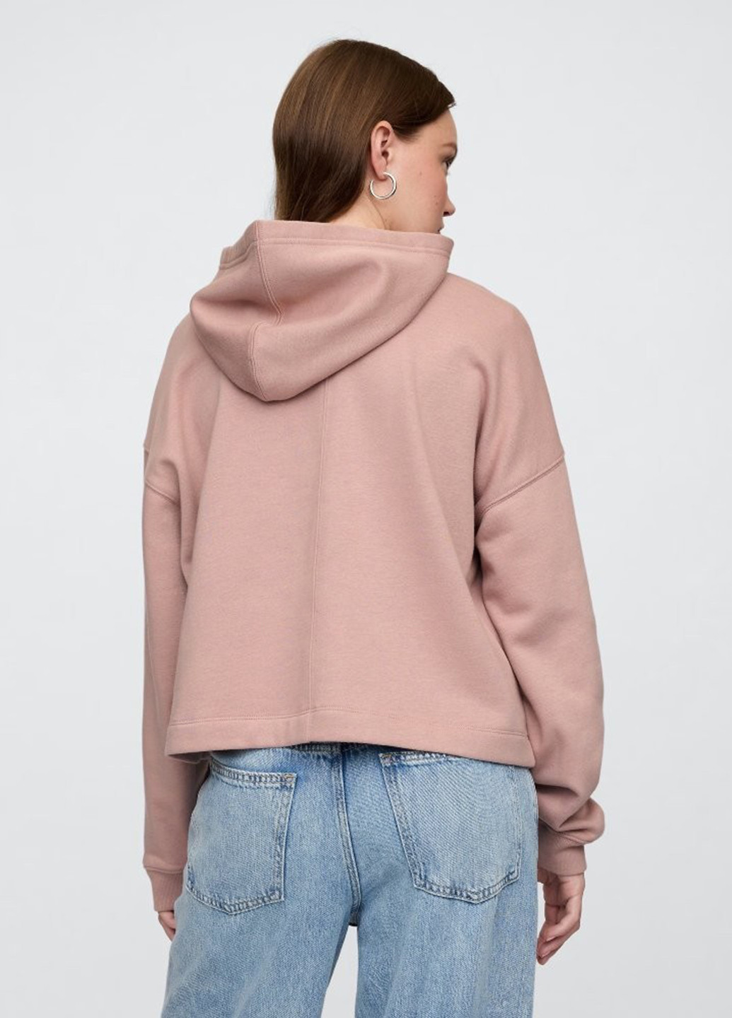 Рожевий худі Gap однотонний без декору (360802378)