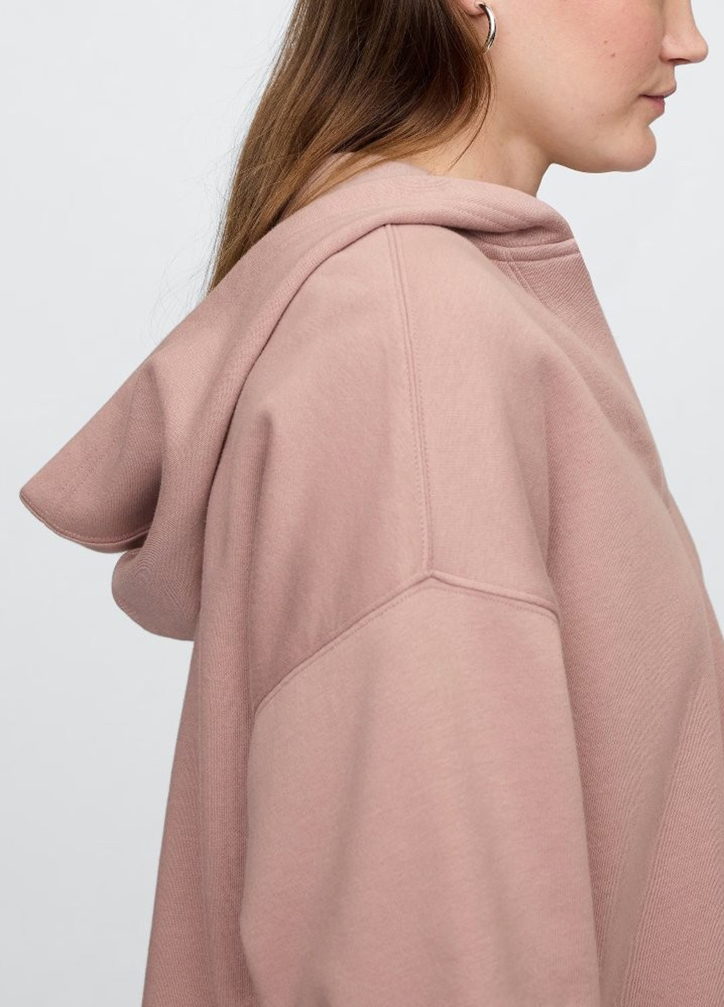 Рожевий худі Gap однотонний без декору (360802378)