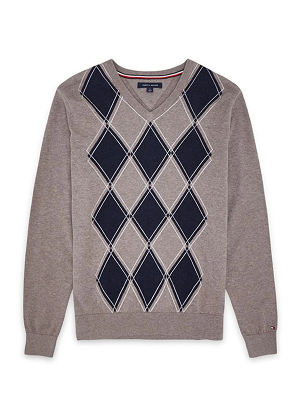 Кофейный демисезонный пуловер пуловер Tommy Hilfiger