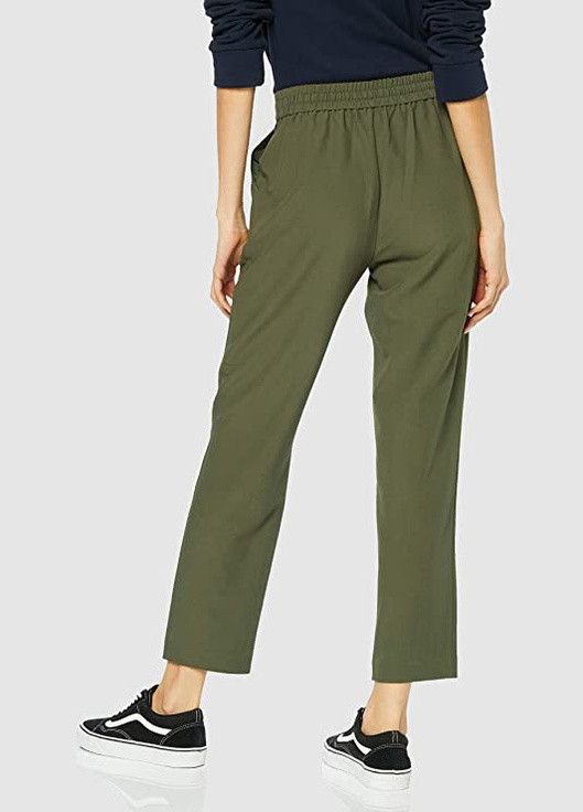 Темно-зеленые кэжуал демисезонные брюки Pieces