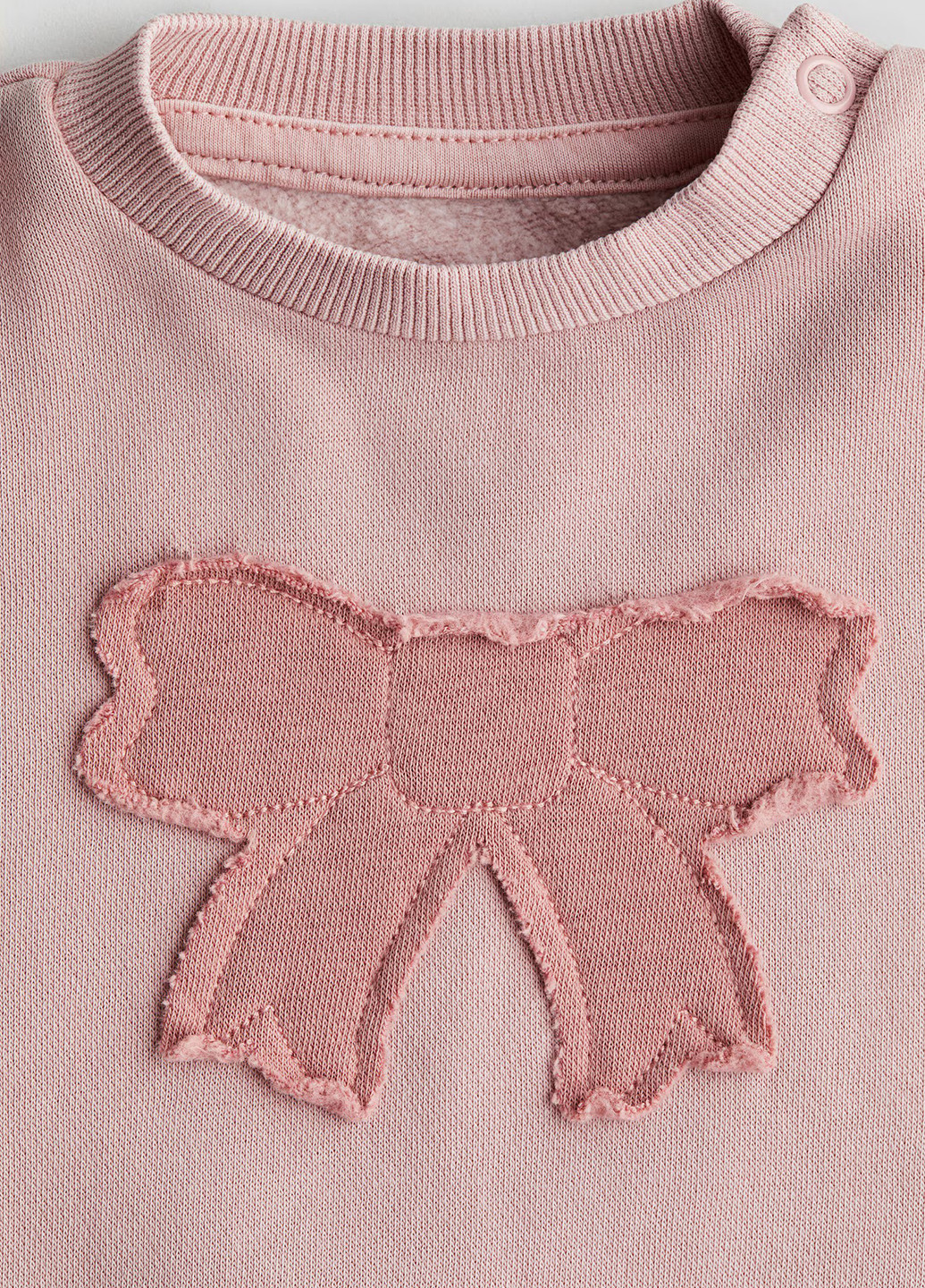 H&M світшот однотонний рожево-ліловий кежуал бавовна, трикотаж з начосом