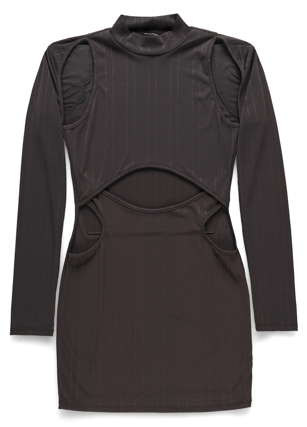 Темно-серое кэжуал платье платье-водолазка PrettyLittleThing однотонное