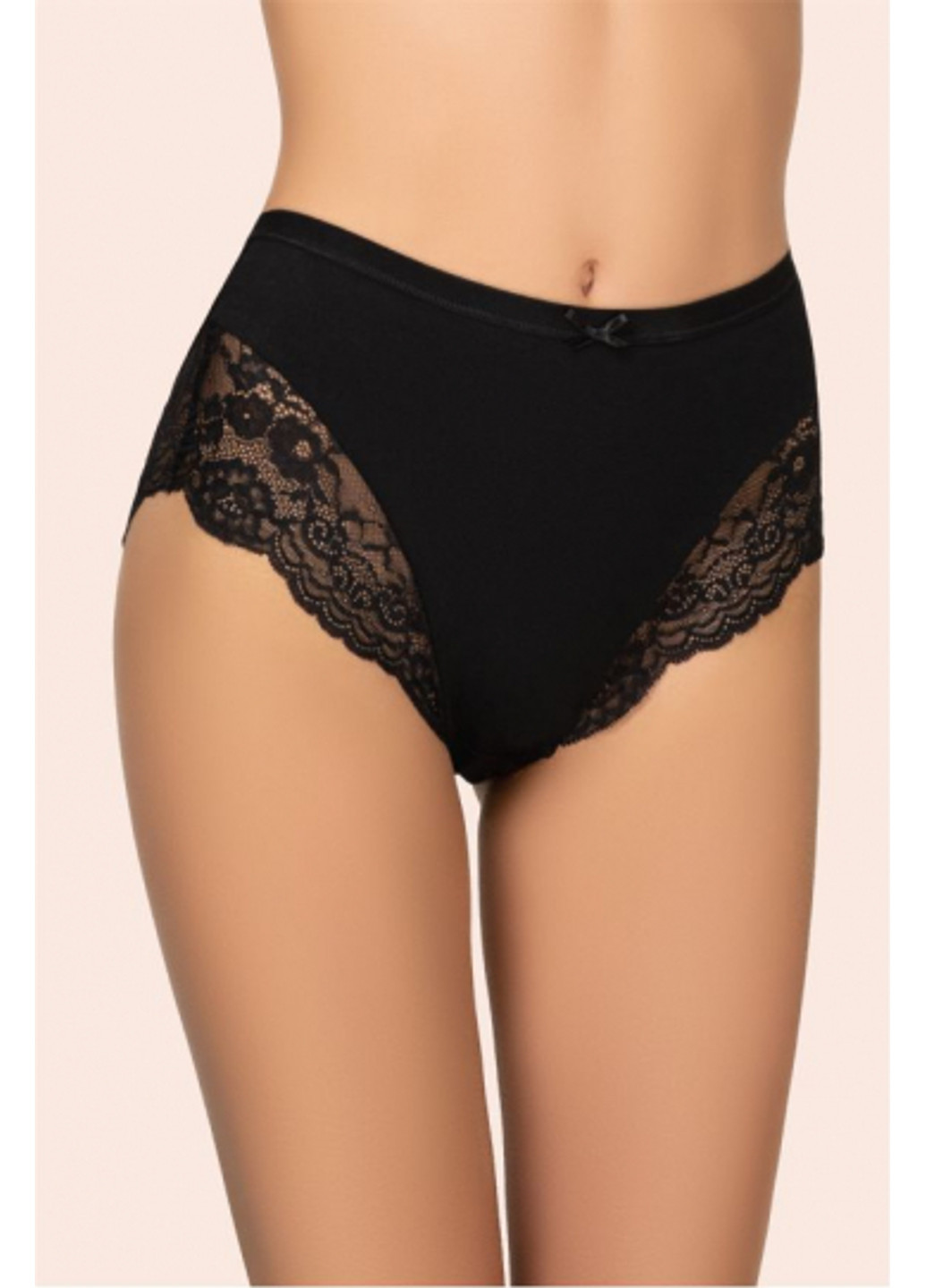 Бавовняні трусики бразилиана з мереживом чорні 153 CL Cotton Kleo (251826607)