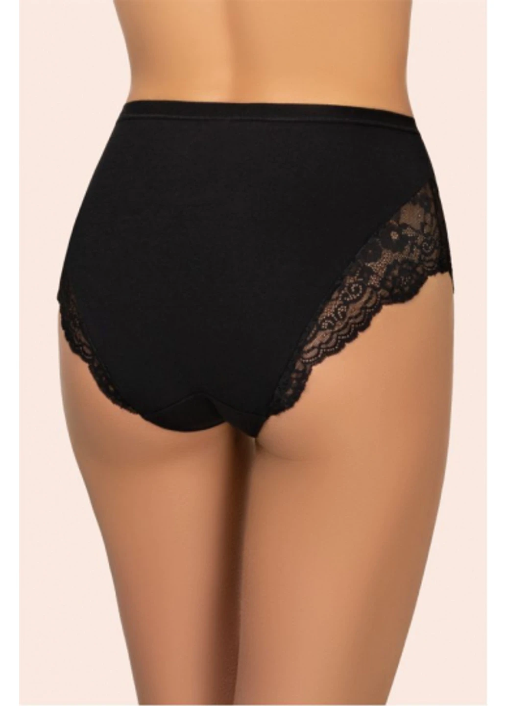 Бавовняні трусики бразилиана з мереживом чорні 153 CL Cotton Kleo (251826607)