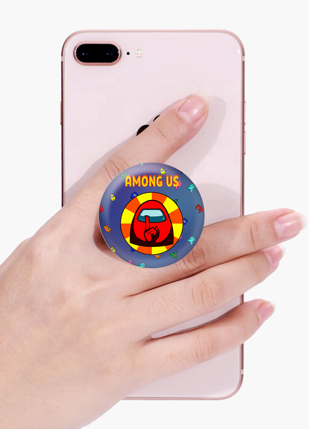Попсокет (Popsockets) тримач для смартфону Амонг Ас Червоний (Among Us Red) (8754-2412) Чорний MobiPrint (216836493)