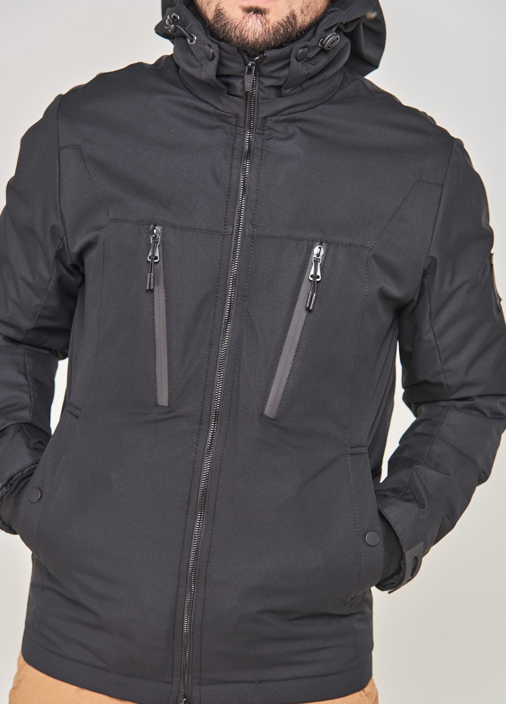 Черная демисезонная куртка v-1 46 черный (2000904504404) Riccardo
