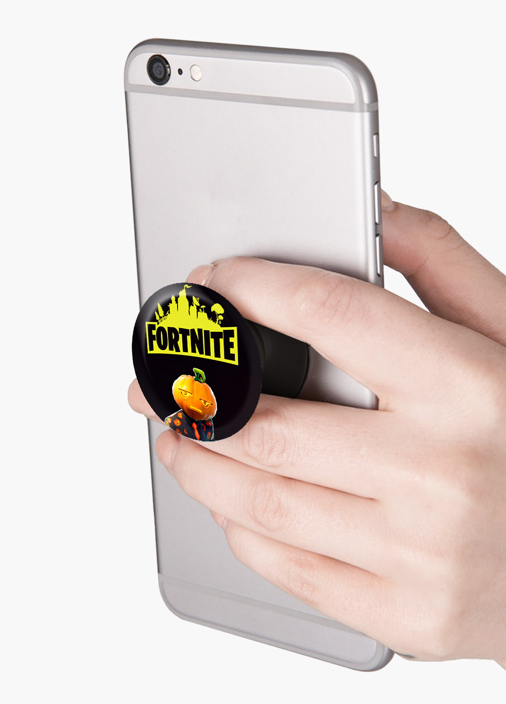Попсокет (Popsockets) тримач для смартфону Фортнайт скін Джека Гудона (Fortnite skin Jack Gourdon Skin) (8754-2692) Чорний MobiPrint (221548629)
