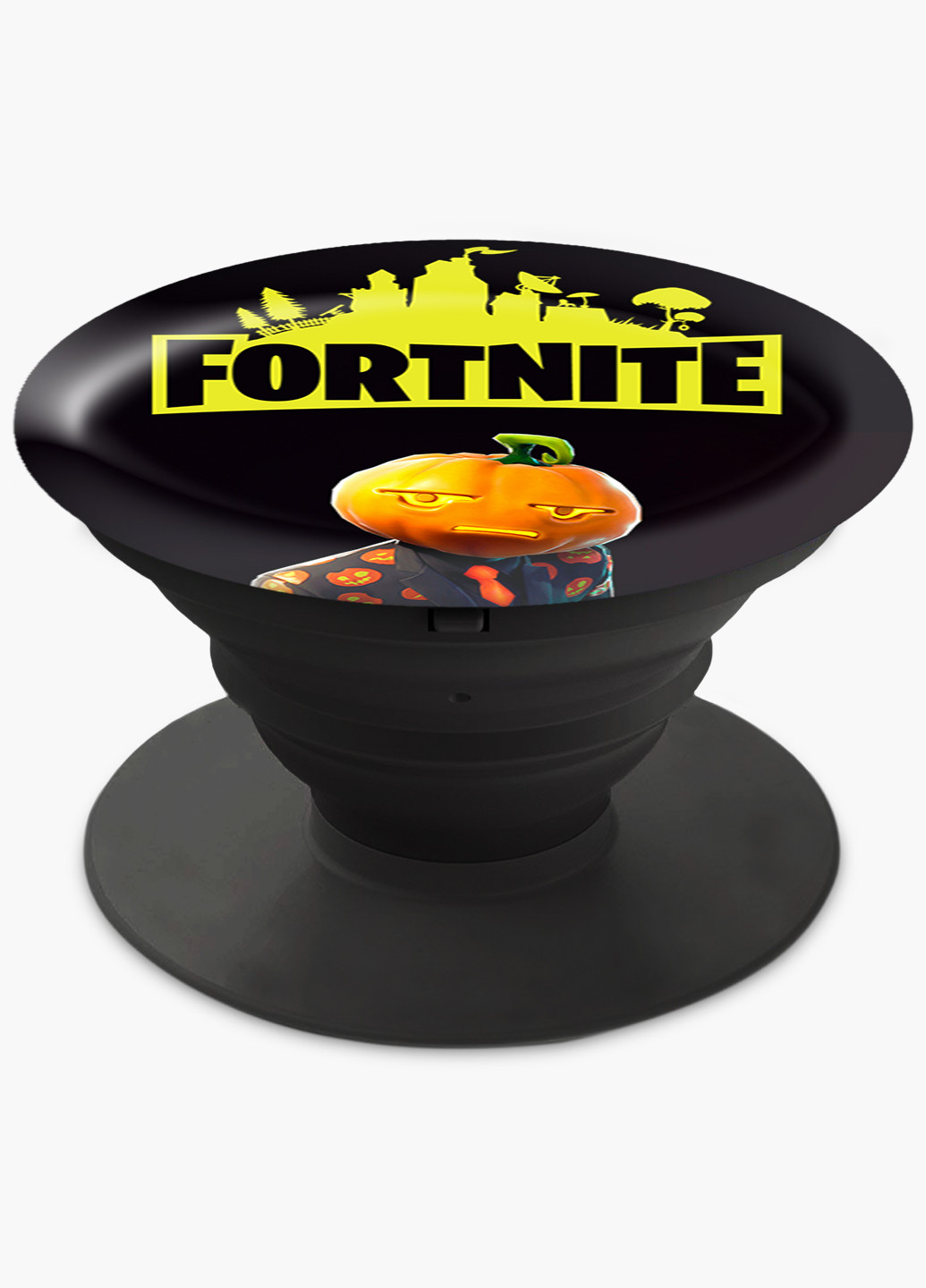 Попсокет (Popsockets) тримач для смартфону Фортнайт скін Джека Гудона (Fortnite skin Jack Gourdon Skin) (8754-2692) Чорний MobiPrint (221548629)