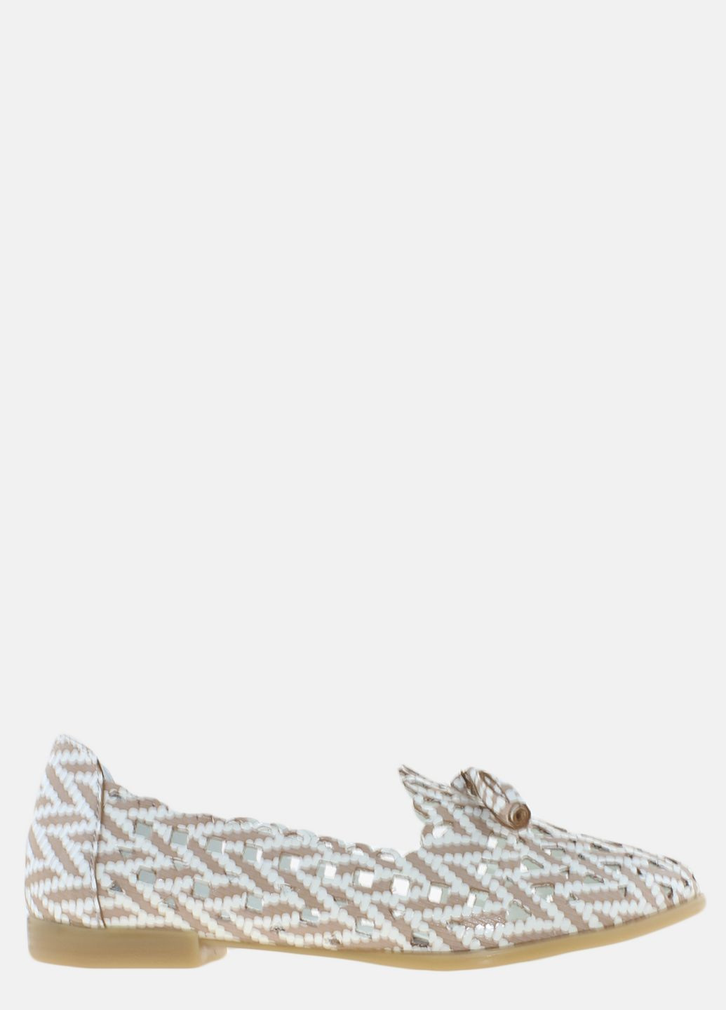 Женские балетки rv123 белый-кофейный Violetti | белые натуральная кожа (317434407)