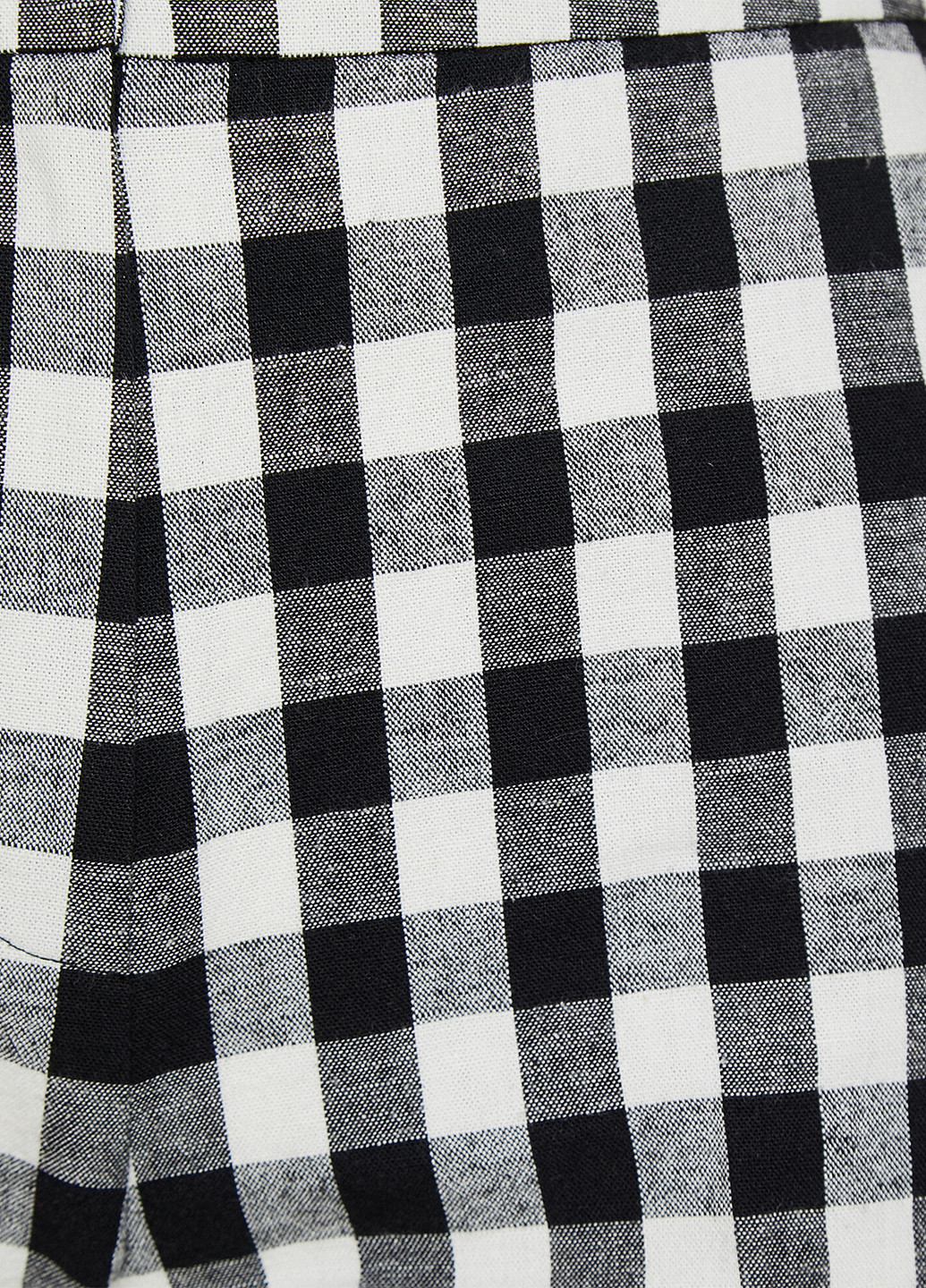 Черно-белые кэжуал демисезонные зауженные, укороченные брюки KOTON