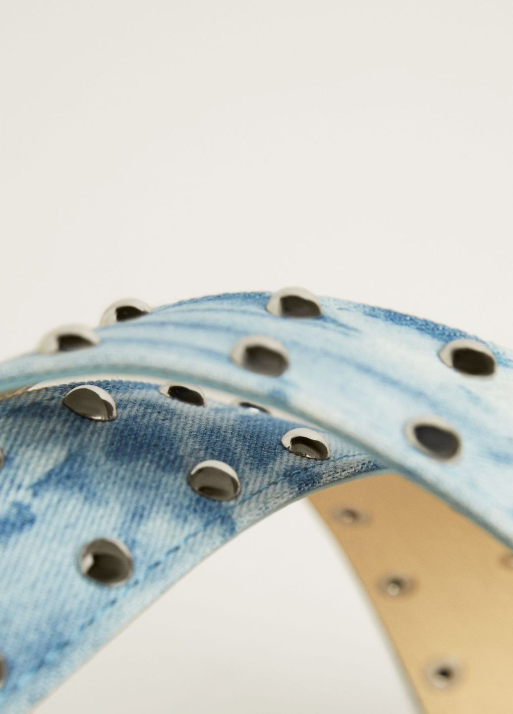 Ремень Bershka джинсовый однотонный голубой текстиль