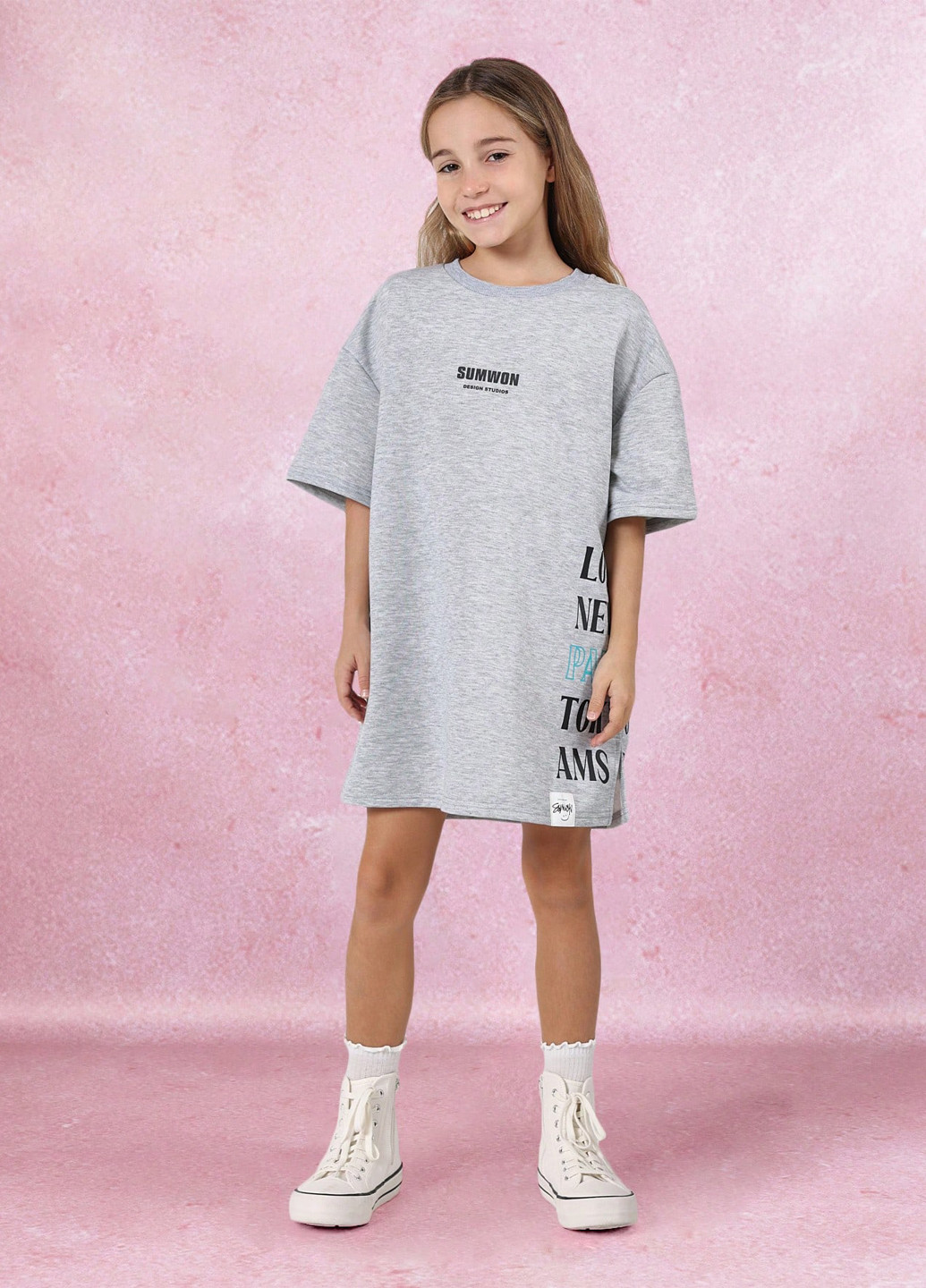 Светло-серое платье SHEIN (365438105)