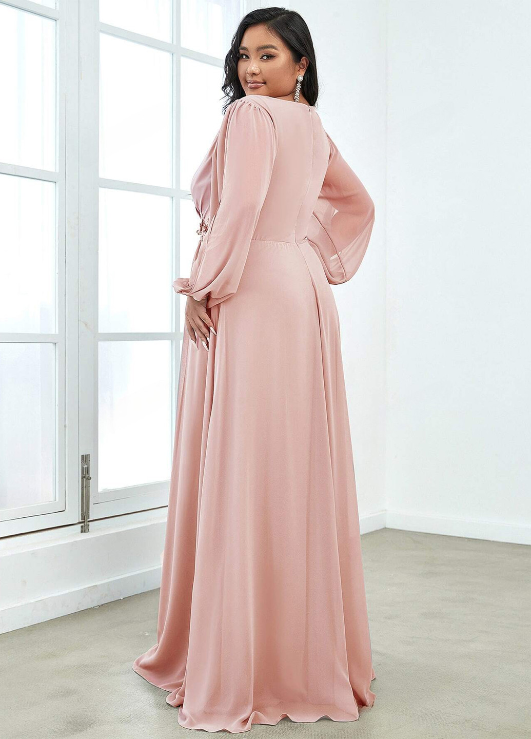 Рожева вечірня сукня кльош SHEIN однотонна