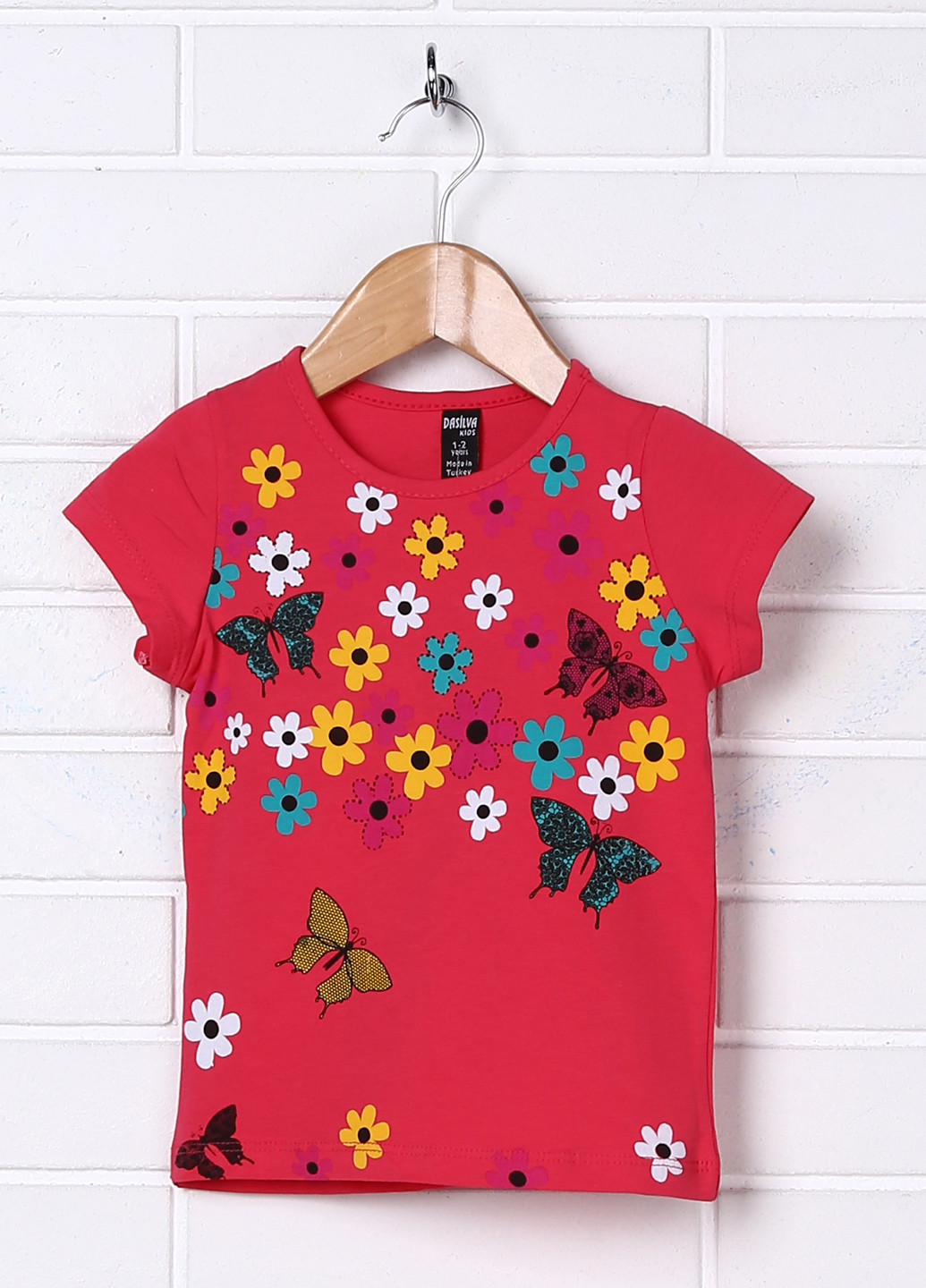 Фуксиновая летняя футболка с коротким рукавом Dasilva Kids