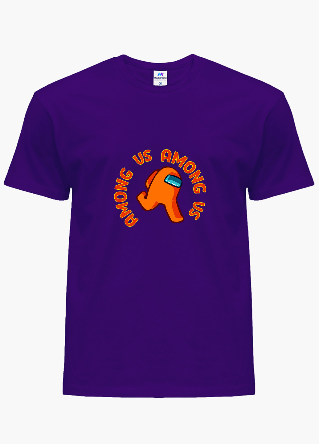 Фиолетовая демисезонная футболка детская амонг ас оранжевый (among us orange)(9224-2408) MobiPrint