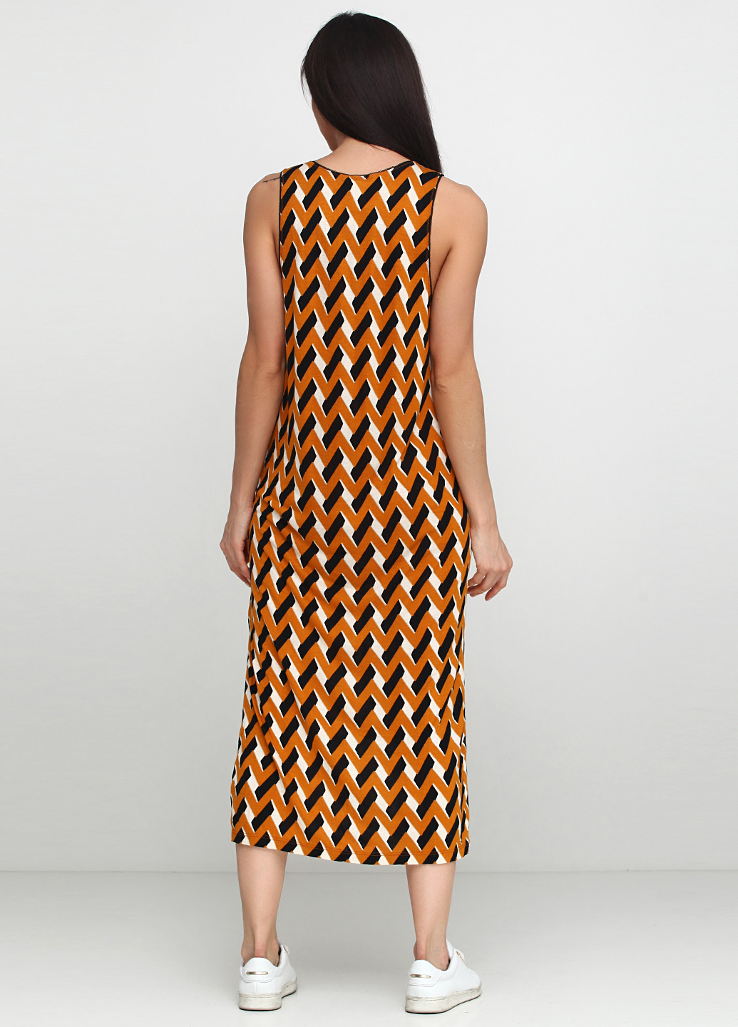 Гірчична кежуал сукня H&M з геометричним візерунком
