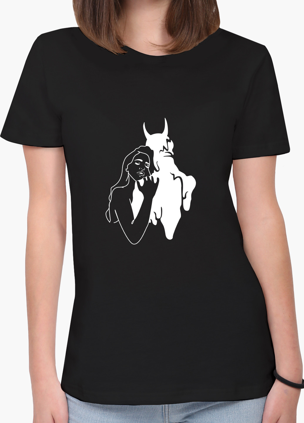 Футболка жіноча Контурний мінімалізм (Contour minimalism) (8976-1358) XXL MobiPrint - (227212281)