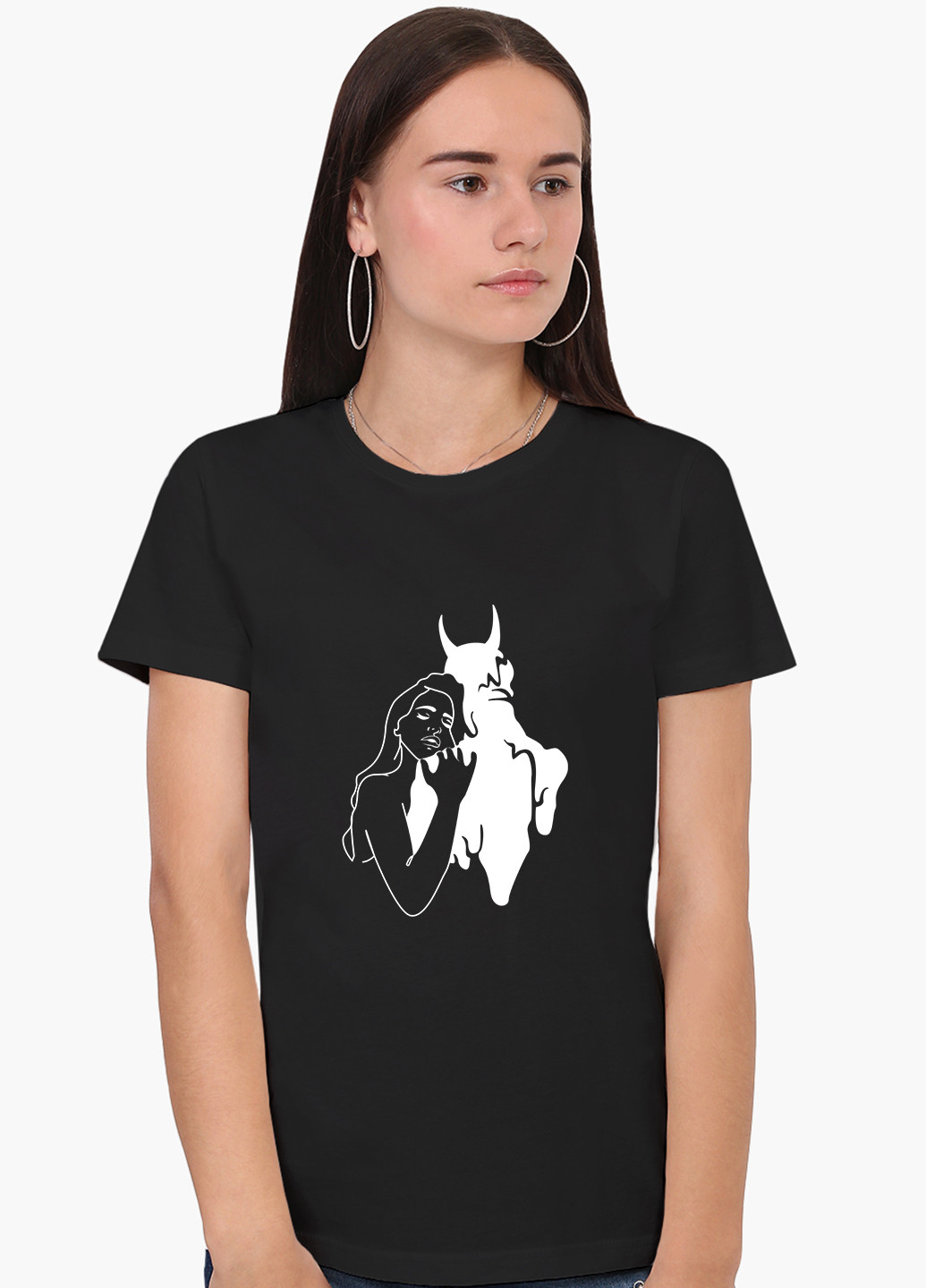 Футболка жіноча Контурний мінімалізм (Contour minimalism) (8976-1358) XXL MobiPrint - (227212281)