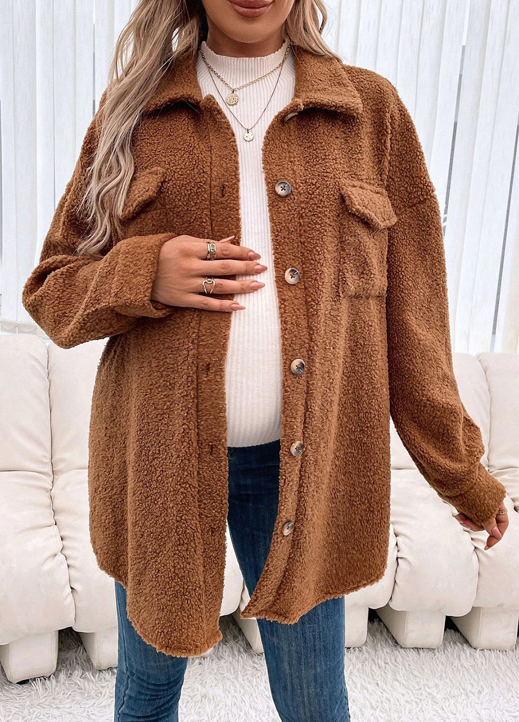 Куртка-рубашка для беременных SHEIN (327879789)