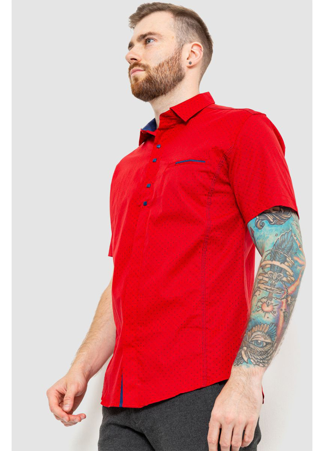 Красная кэжуал рубашка в горошек Ager