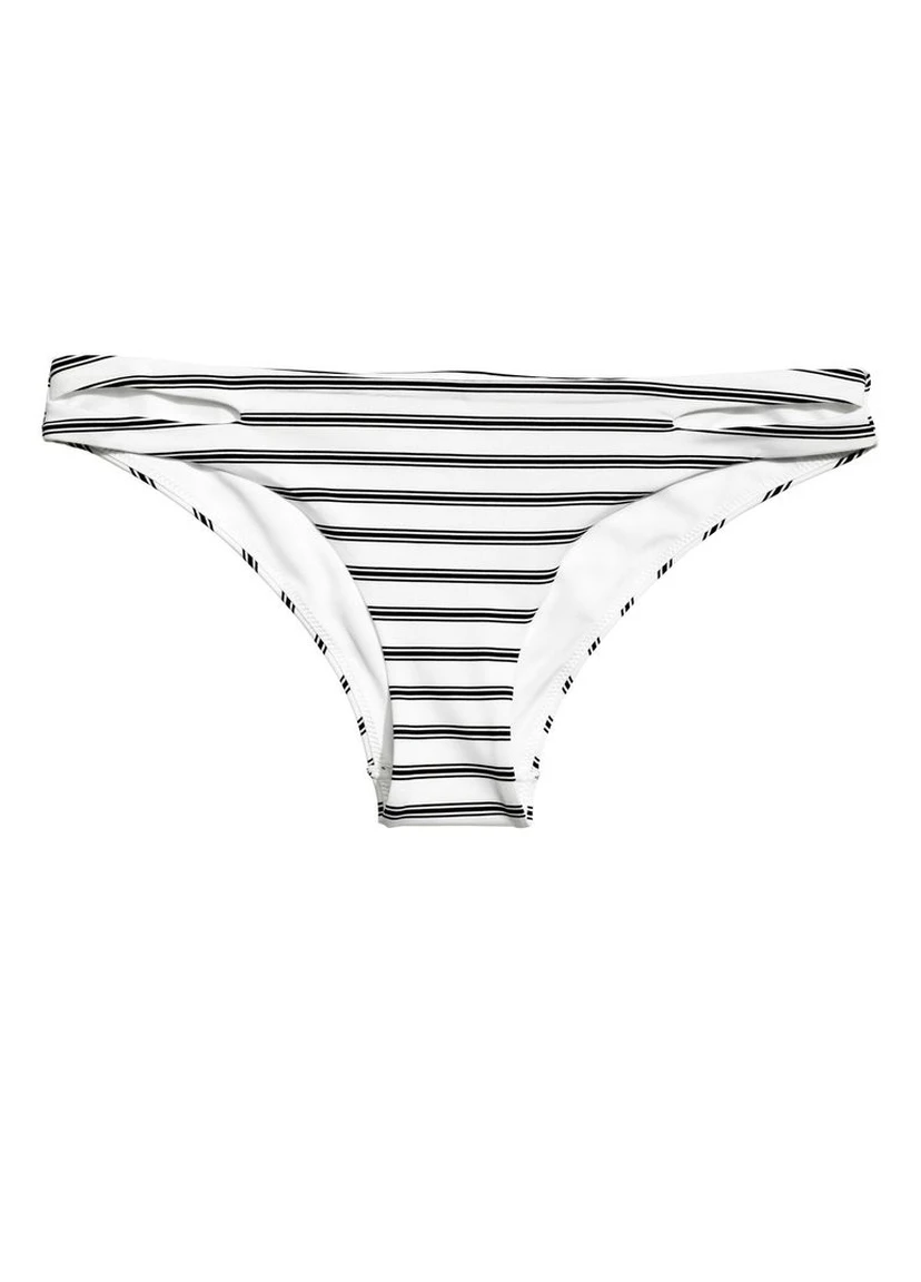 Черно-белые купальные трусики-плавки в полоску H&M